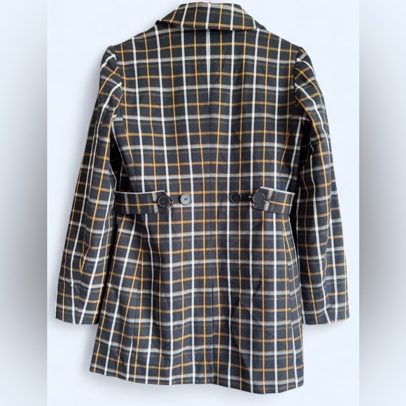 Maeve Anthropologie Womens Oversized Plaid Equestrian Black Fall Blazer Size 2 - Picture 15 of 15